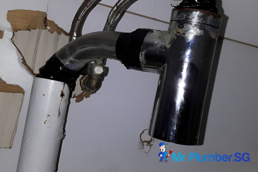 clear-kitchen-sink-bottle-trap-choke-plumber-singapore-project