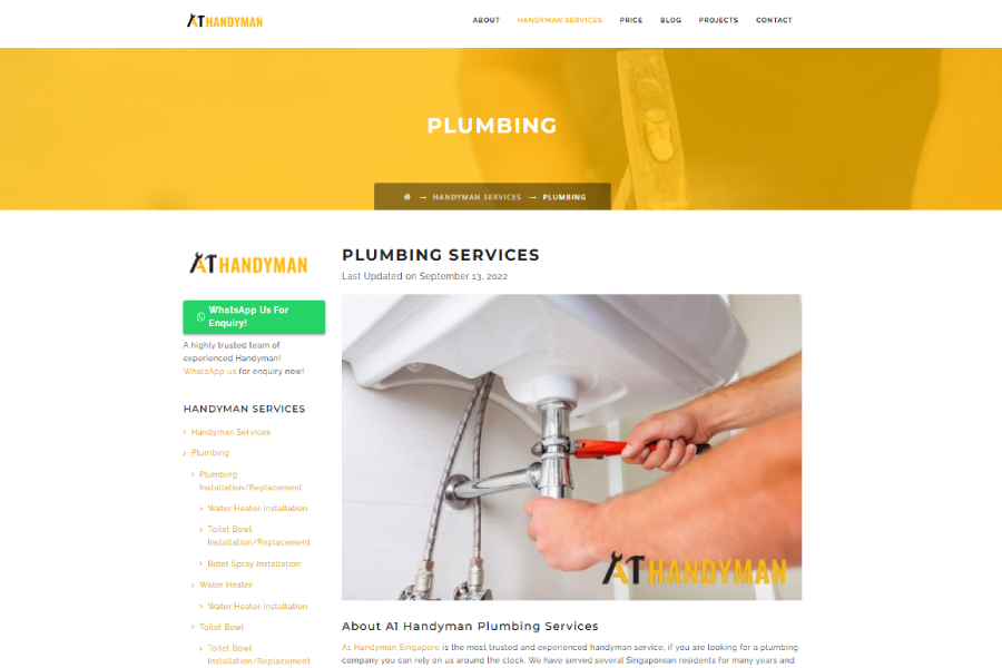 5 Best Plumber Service For Reliable Plumbing Solutions in Singapore (2026) 3 a1-handyman-singapore-plumber-services-5-best-plumber-services-in-singapore-2025-mr-plumber-singapore